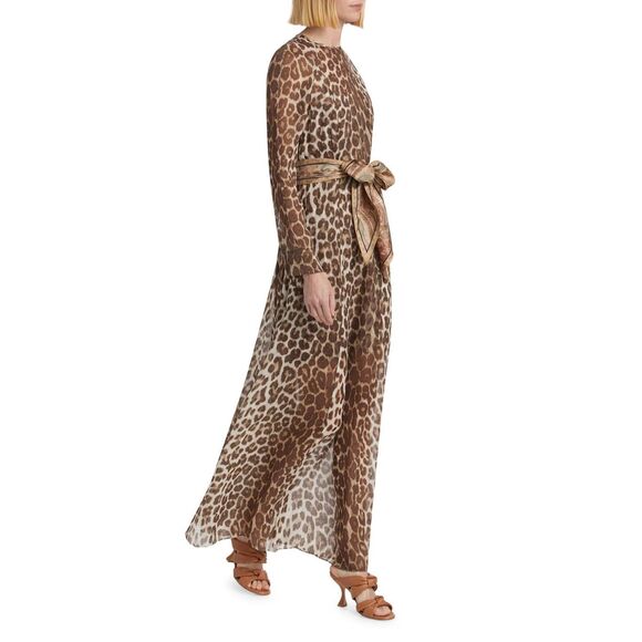 NWT Zimmermann Leopard Print Long-Sleeve Maxi-Dress SIZE 3 / US 10 $1050 - Picture 5 of 15